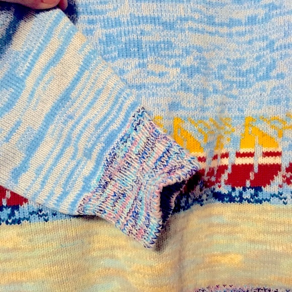 JCPENNEY 100% acrylic sweater Taiwan Rep of China vintage sized large water sail - Picture 4 of 8